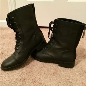 Black combat boots